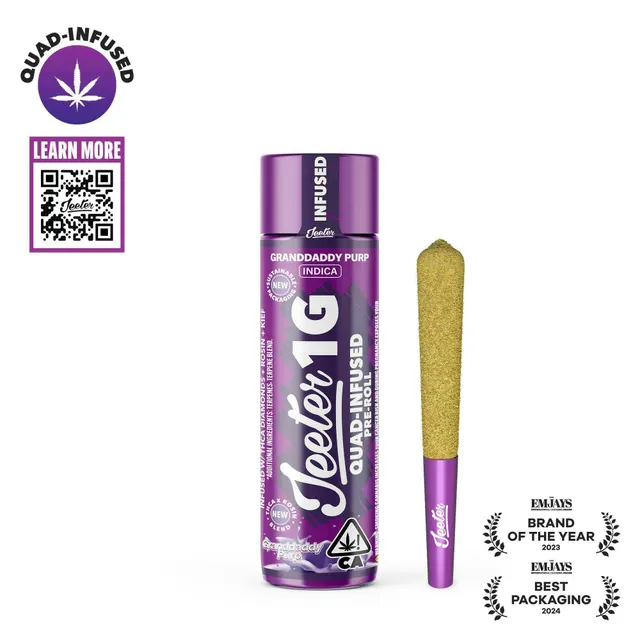 Jeeter | Granddaddy Purp | Quad-Infused Joint | 1g