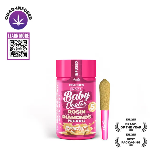Jeeter - Quad Infused Baby Prerolls 5pk - Peaches (I) (2.5g)