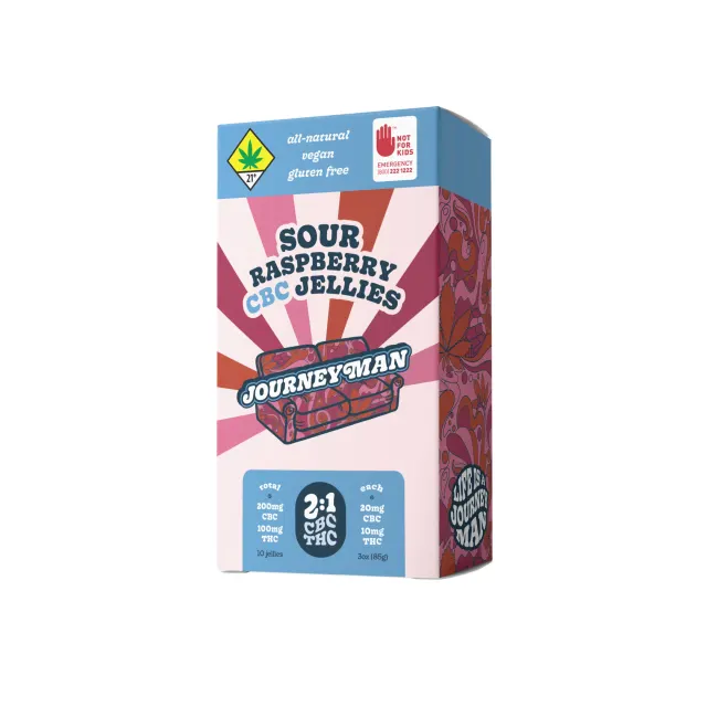 2:1 CBC Sour Raspberry Jellies [10pk] (200mg CBC/100mg THC)