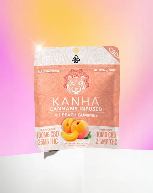 4:1 Peach | CBD:THC | 100mg CBD/25mg THC | 10-pack