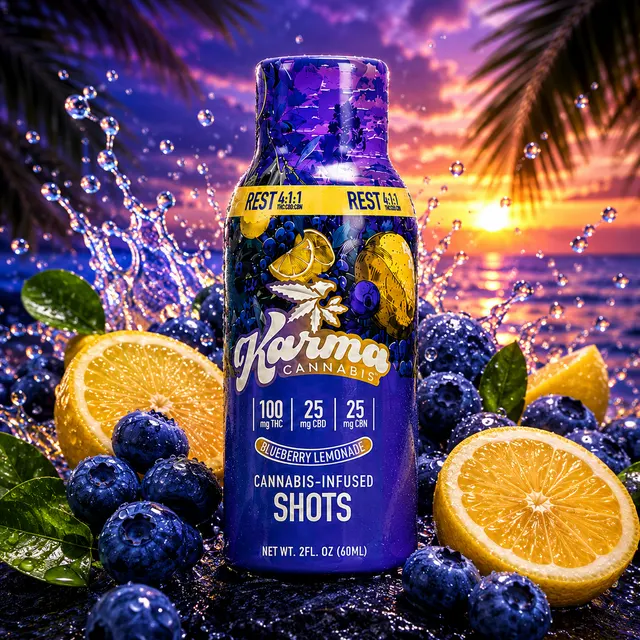 Karma Blueberry Lemonade Rest 4:1:1 THC / CBN / CBD 2oz Shot