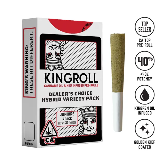 Kingroll Jr's: Dealer's Choice Variety Pack Hybrid #5 - 3g Infused Preroll - Hybrid