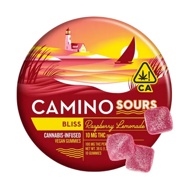 Kiva Camino Sours Gummies - Raspberry Lemonade 100mg