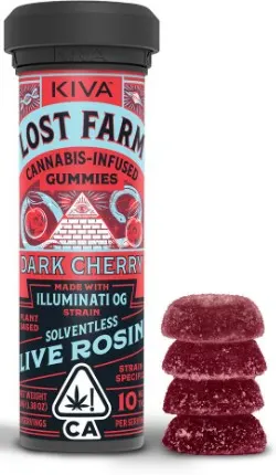 Kiva Lost Farm Gummies - Illuminati OG - Dark Cherry 100mg