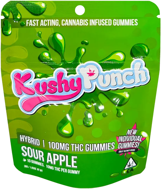 Kushy Punch - Gummies - Sour Apple (H) (100mg)
