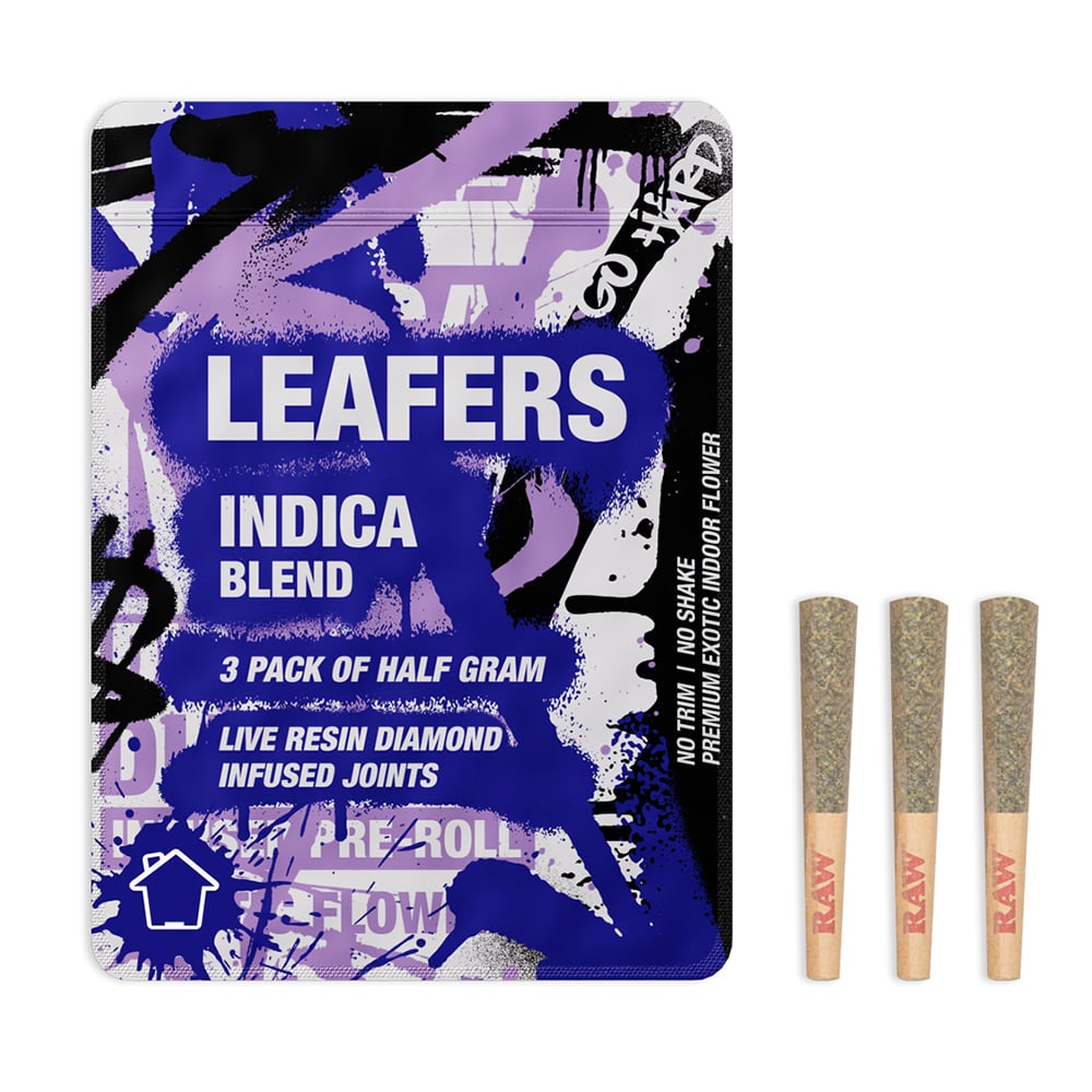 Leafers Indica Blend Diamond-Infused Joints [3 x .5g]