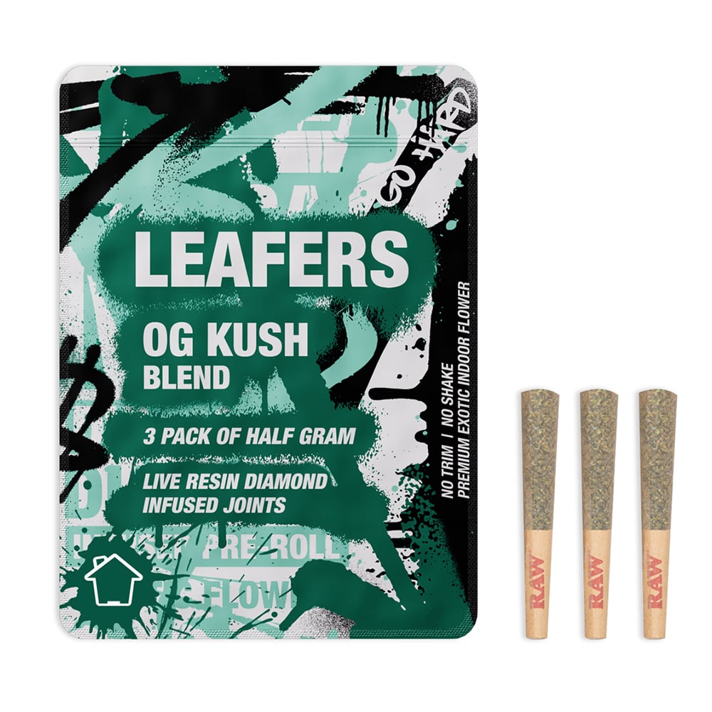 Leafers OG Kush Blend Diamond-Infused Joints [3 x .5g]
