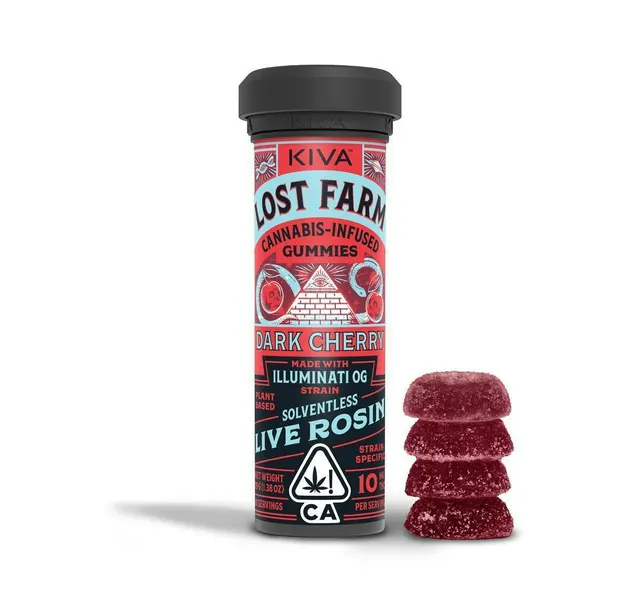 Dark Cherry 'Illuminati OG' Live Rosin Gummies | 100mg | 10ct | 10mg/ea