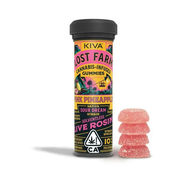 Pink Pineapple 'Sour Dream' Live Rosin Gummies | 100mg | 10ct | 10mg/ea