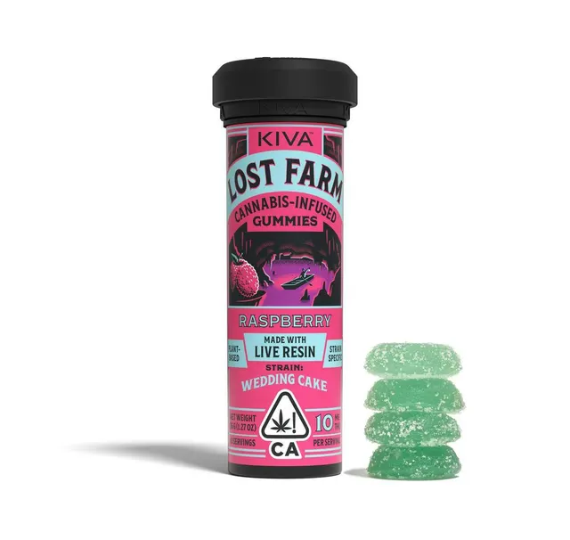 Raspberry 'Wedding Cake' Live Resin Gummies | 100mg | 10ct | 10mg/ea