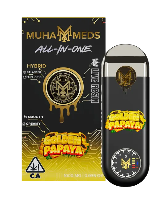 Muha Meds | Golden Papaya | Live Resin Disposable | 1g
