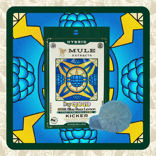 Kicker | Sour Blue Razz Lemon Gummy | 4:4:4:1 Hybrid LR | 2pk