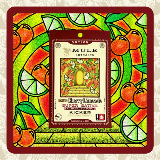Kicker | Sour Cherry Limeade Gummy | 4:2:1 Sativa LR | 2pk