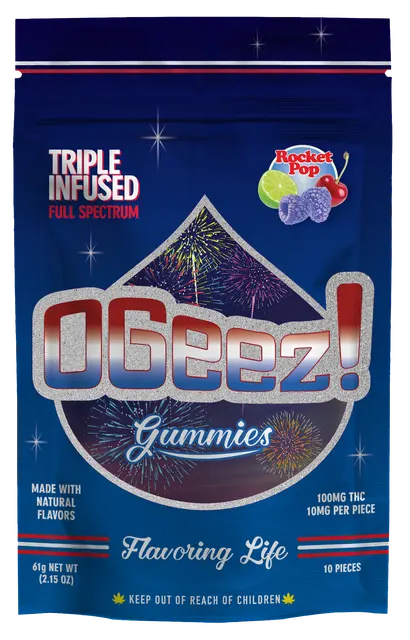 OGeez! - Gummies Triple Infused -  Rocket Pop (H) (100mg)