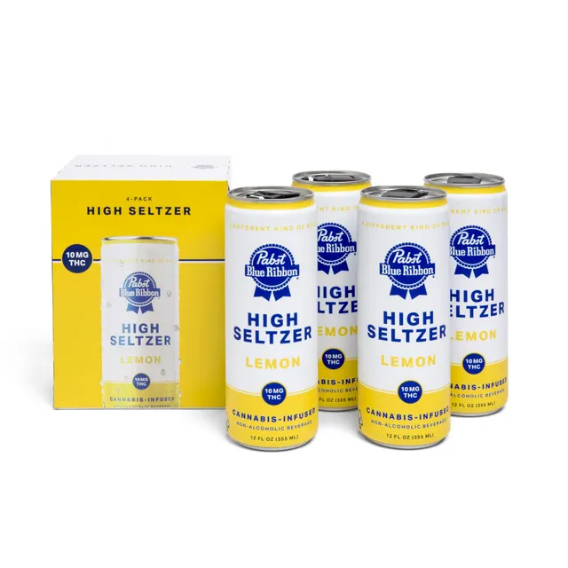 PABST | PBR Infused High Seltzer - HIGH LEMON | 10mg | 4 Pack