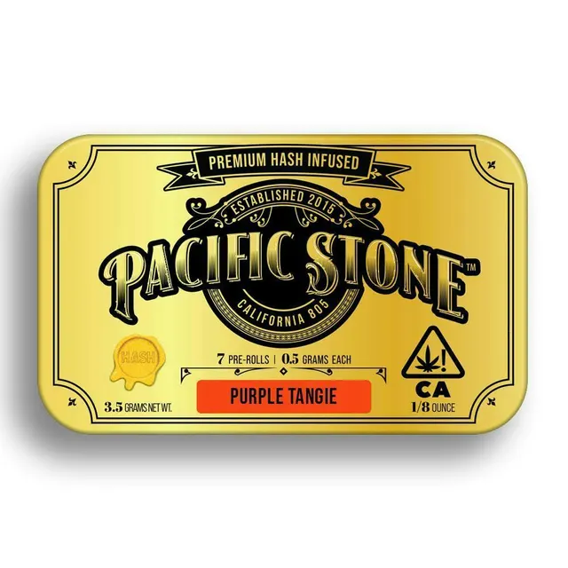 Pacific Stone | Purple Tangie | Hash Infused Pre-Rolls | 0.5g each | 7pk