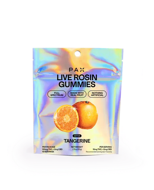 PAX | Tangerine | Live Rosin Gummies | 10mg each | 10pk | 100mg