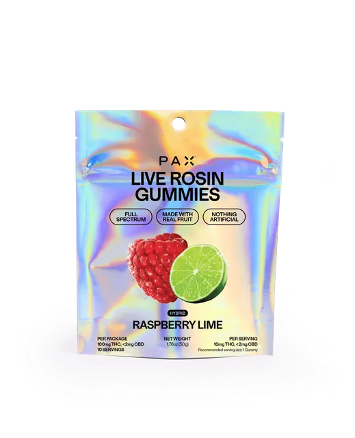 Raspberry Lime | Live Rosin Gummies | 10mg each | 10pk | 100mg