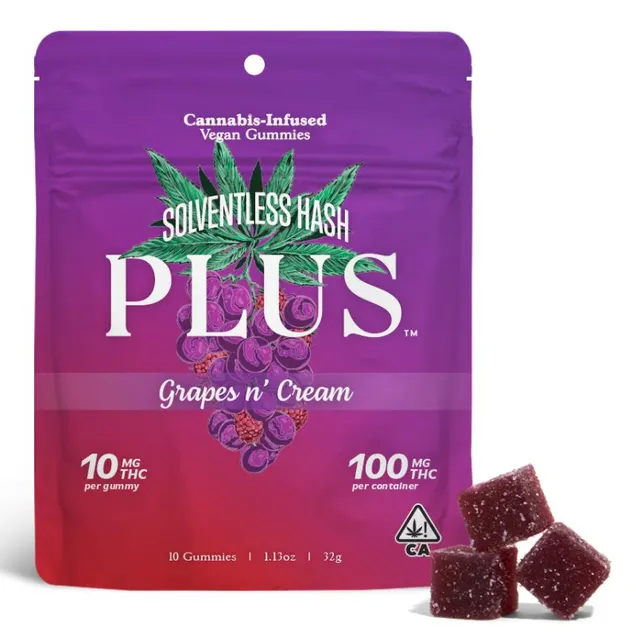 Plus - Edible: Grapes n Cream (Solventless Hash Gummy) - 100mg