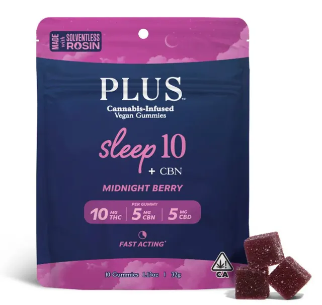 Plus - Edible: Sleep Midnight Berry (10:5:5 THC:CBN:CBD Gummy) - 100mg