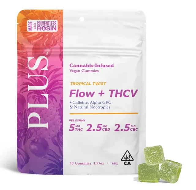 Plus - Edible: Tropical Twist (5:2.5:2.5 THC:THCV:CBC Gummies) - 100mg