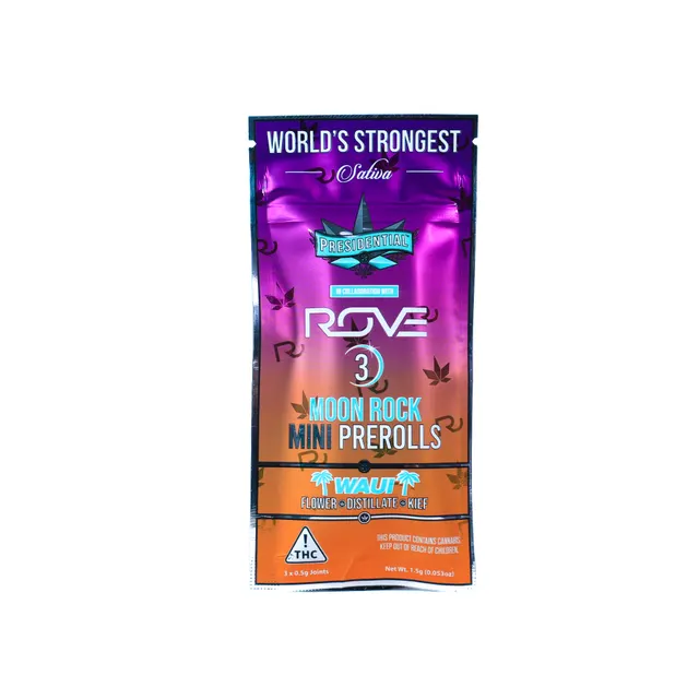 Presidential x ROVE Waui (S) Moon Rock Infused Pre-Roll Multipack 0.5g 3pk