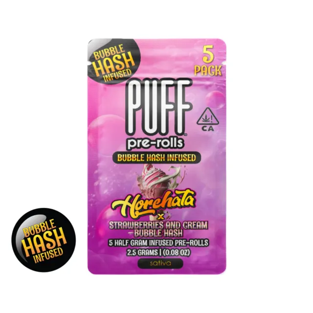 Horchata x Strawberries and Cream Bubble Hash - Sativa - 5 Pack [2.5g]