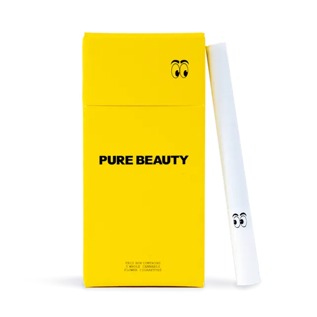 Pure Beauty Preroll 5pk - Cannabis Cigarettes Yellow Box 3.5g