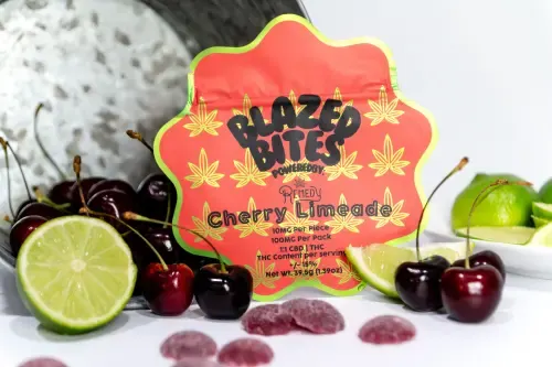 Cherry Limeade 1:1 CBD:THC 100mg Blazed Bites Gummies