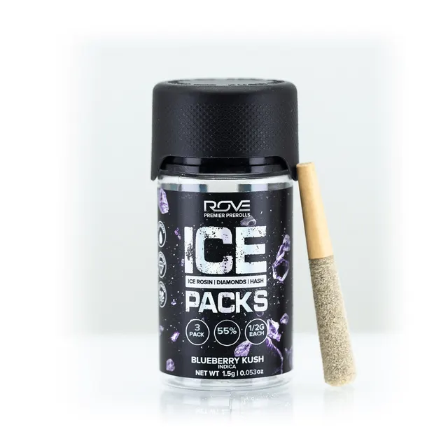 Rove Ice Packs Blueberry Kush .5g Infused Preroll 3pk