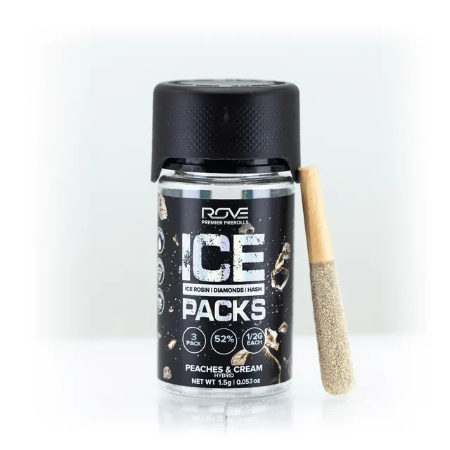 Rove Peaches & Cream | Infused Pre-Roll Ice Packs | 3 Pack | .5g each