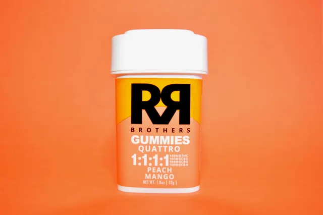 RR Brothers - Gummies 1:1:1:1 - Peach Mango (H) (100mg THC/CBD/CBG/CBN)