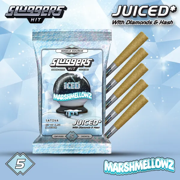 ICED MARSHMELLOWZ DIAMOND & HASH INFUSED PREROLL - 5 PACK