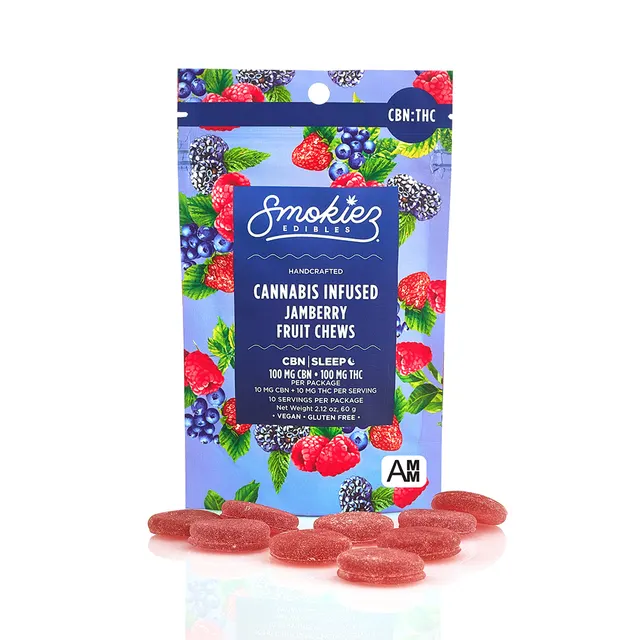 Smokiez Sour Jamberry CBN:THC 1:1