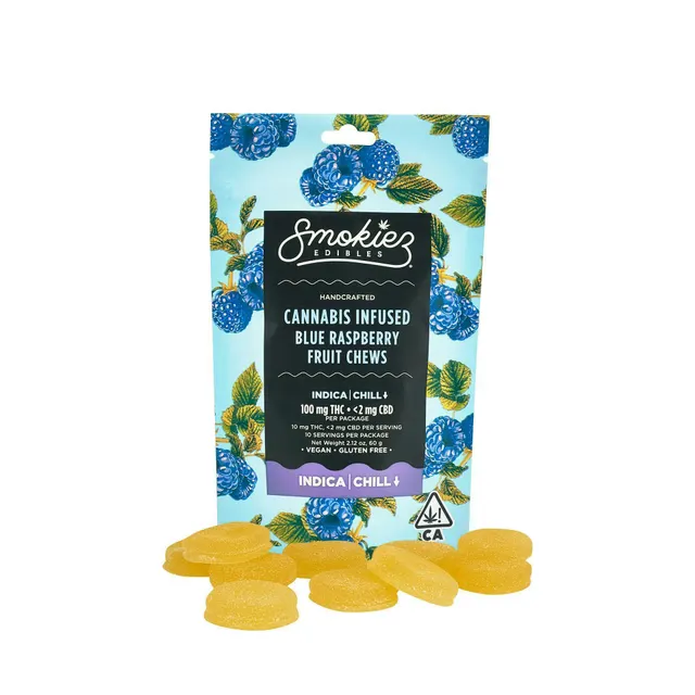 Blue Raspberry Fruit Chews | 100mg | 10ct | 10mg/ea
