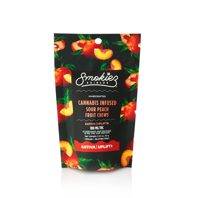 (Smokiez) Sour Gummies 100mg Peach (Sativa)