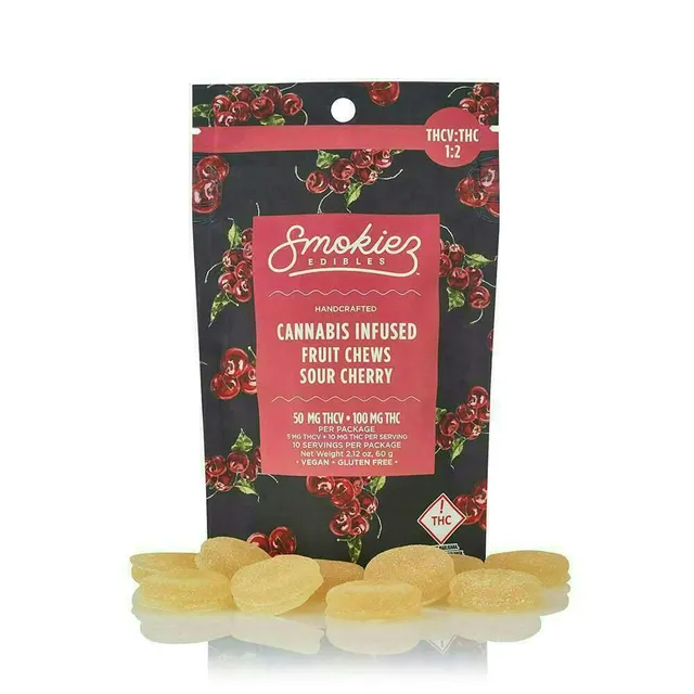 Sour Cherry Gummies 2:1 THC:THCV | 100mg | 10ct | 10mg/ea