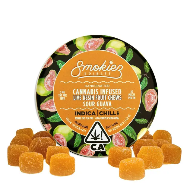 Sour Guava Live Resin Fruit Chews | 100mg | 20ct | 5mg/ea