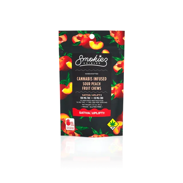 Sour Peach Gummies | 100mg | 10ct | 10mg/ea