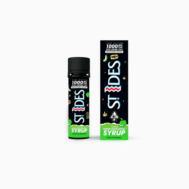 Wired Sour Apple Syrup | Tincture | THC:THCv 1000mg:200mg | 2 fl oz