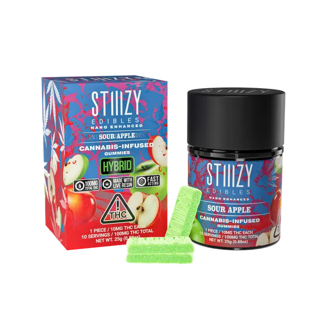 Stiiizy Sour Apple Gummies 100mg 10pk