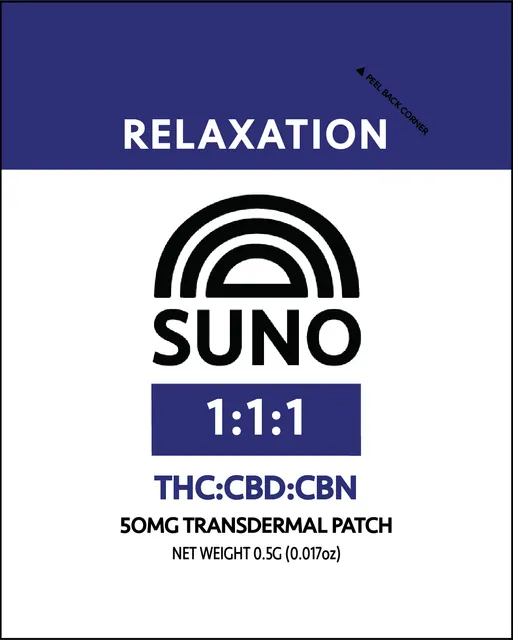 SUNO -  Transdermal Patch 1:1:1 - Relaxation (50mg THC/CDB/CBN)