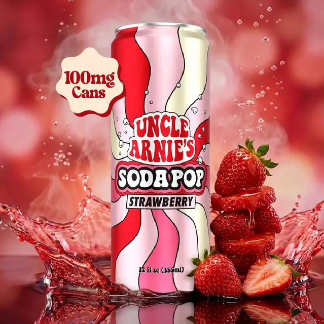 Uncle Arnie's 12oz 100mg Strawberry SodaPop
