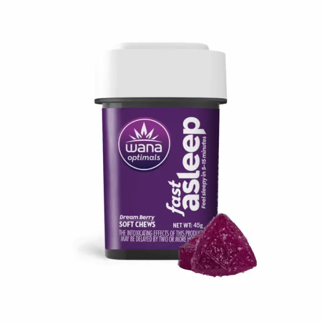 Wana Optimals Fast Asleep 5:1:1:1 (CBD/CBN/CBG/THC) Gummies 20mg - Dream Berry