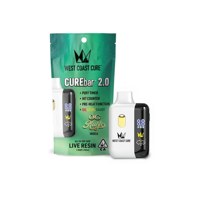 West Coast Cure | OG Kush | Live Resin | Disposable CUREbar | 1g