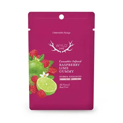 100mg Single 1:1 CBD Raspberry Lime - Gummy - Wyld
