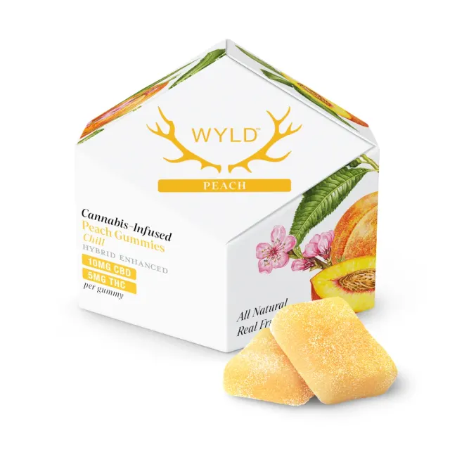 Peach 2:1 CBD + Hybrid Enhanced Gummies | 100mg CBD:50mg THC