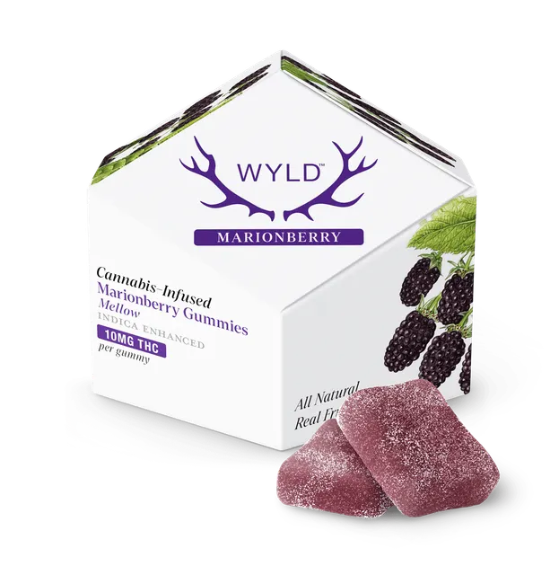 WYLD | Marionberry Indica Enhanced Gummies | 100mg | 10ct | 10mg/ea