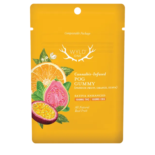 WYLD - One Gummies 1:1 - Passion Fruit Orange Guava (S) (100mg THC/CBG)