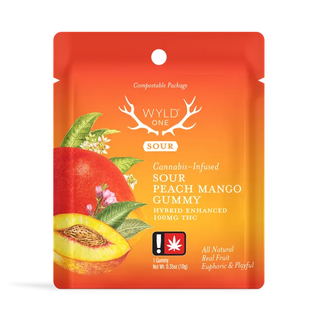 Wyld One | Sour Peach Mango Hybrid Enhanced Gummy | 100mg
